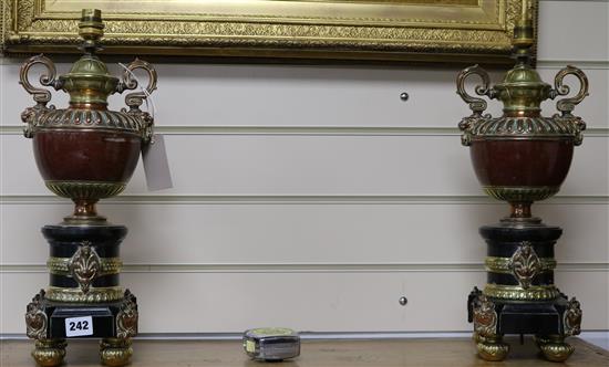 A pair of brass lights